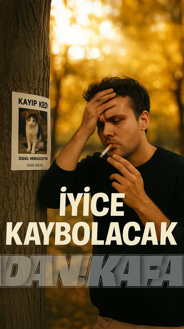 İyice kaybolacak: ağacın önünde sigara içen adam